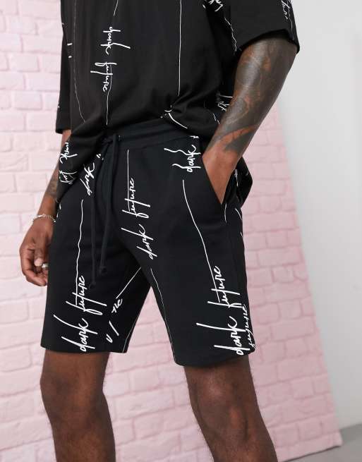 ASOS DESIGN co-ord with all over dark future logo, 3 of 3