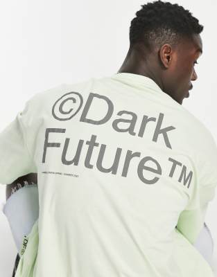 ASOS Dark Future - Extreem oversized T-shirt met meerdere logoprints in reliëf in lichtgroen
