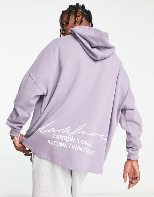 ASOS Future extreme hoodie with front and back logo in purple | ASOS