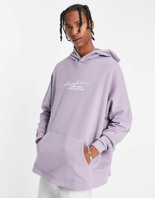 Hoodie in Dusty Purple With Minimal Logo Print