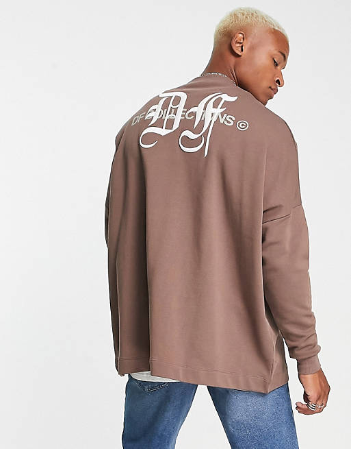 ASOS Dark Future extreme oversized sweatshirt with gothic logo front ...