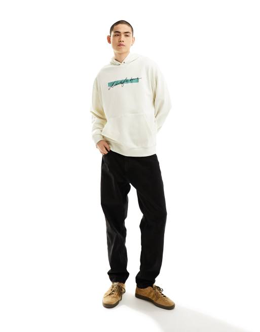 ASOS Dark Future - Felpa oversize écru con cappuccio e stampa fotografica sul retro, 2 di 4