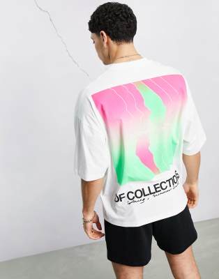 ASOS Dark Future - Hvid oversized T-shirt med stort grafisk print og logo på ryggen