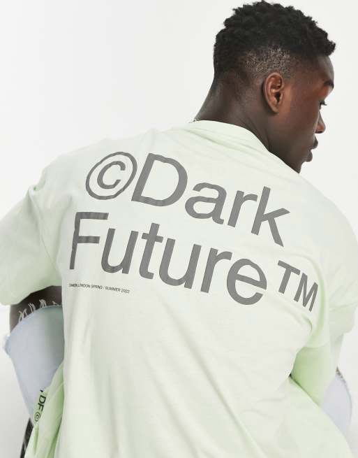 ASOS Dark Future – Jasnozielony T-shirt extreme oversize z logo