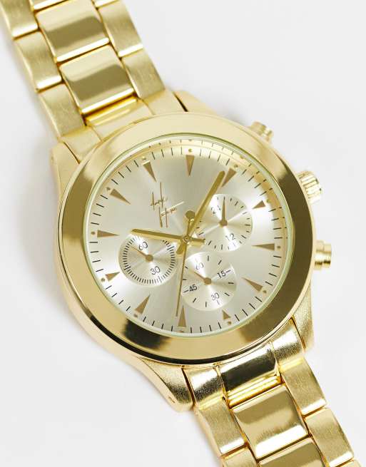ASOS Dark Future - Orologio con bracciale color oro