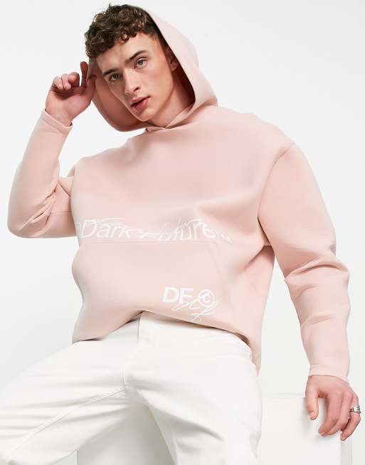 Asos Dark Future Oversize Kapuzenpullover Aus Neopren In Muschelrosa