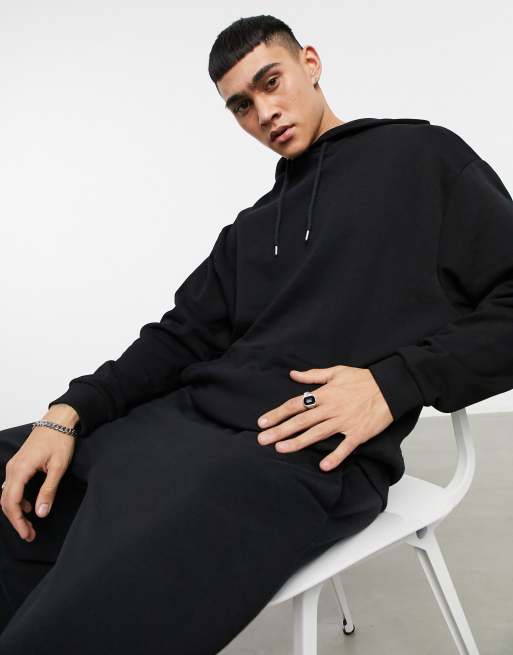ASOS – Dark Future – Oversize-Kapuzenpullover mit Print hinten in Schwarz, 2 von 4