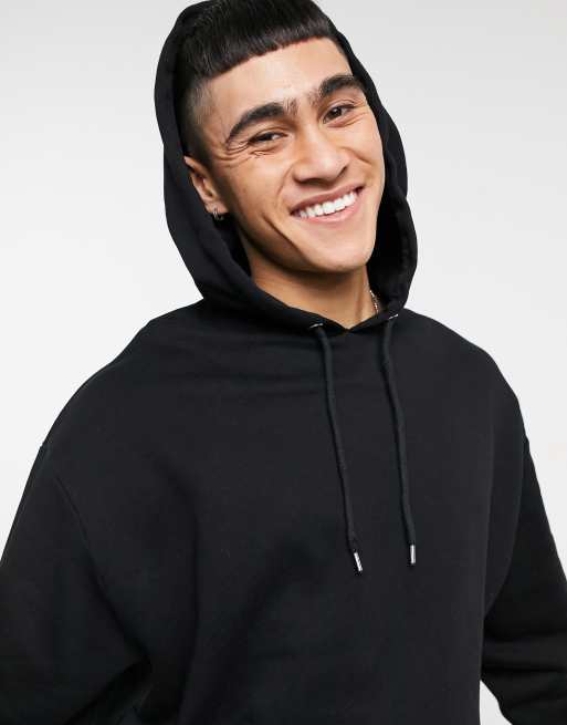 ASOS – Dark Future – Oversize-Kapuzenpullover mit Print hinten in Schwarz, 3 von 4