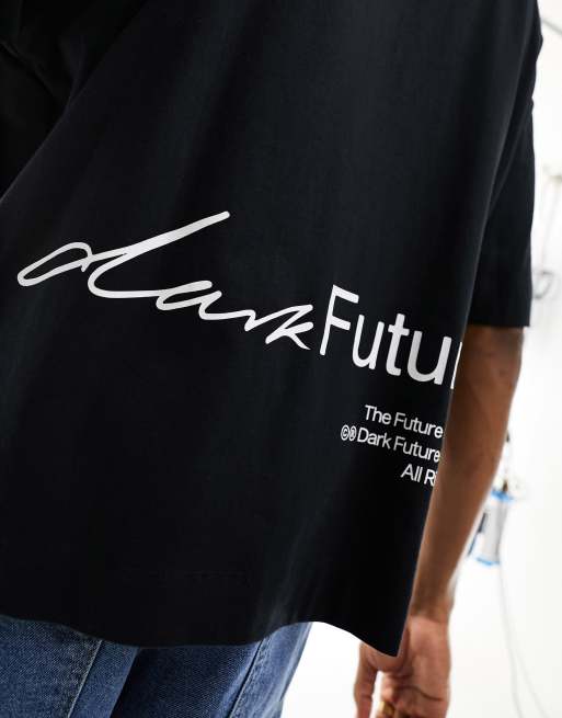 ASOS Dark Future – Oversize-T-Shirt in Schwarz mit Print am unteren Rücken, 3 von 4
