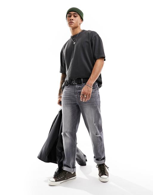 ASOS Dark Future – Oversize-T-Shirt in verwaschenem Schwarz mit Spray-Rückenprint, 2 von 4