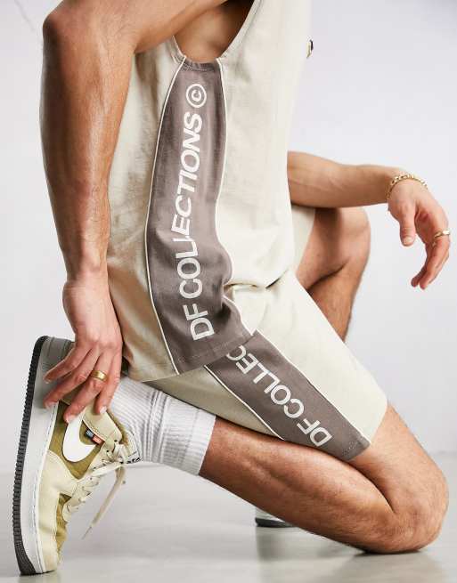 ASOS – Dark Future – Oversize-Trägertop in Beige mit Logoband, Kombiteil