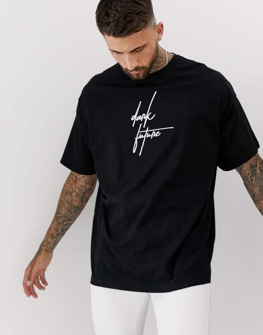 ASOS Dark Future oversized black t-shirt with dark future logo