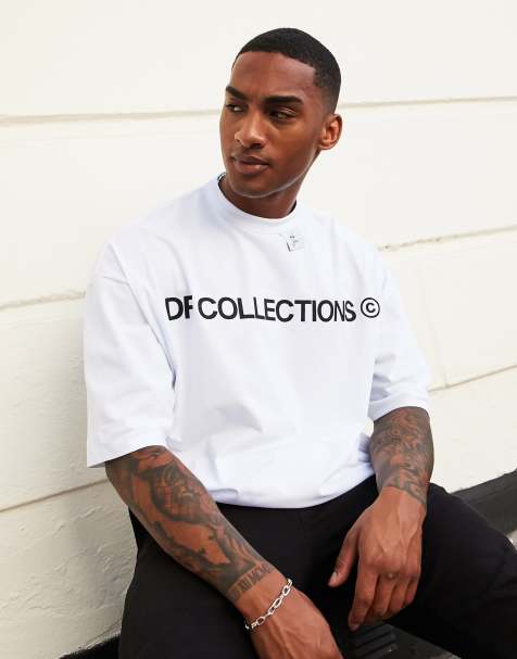 ASOS Dark Future oversized heavyweight t-shirt with logo print and woven tab - view 1