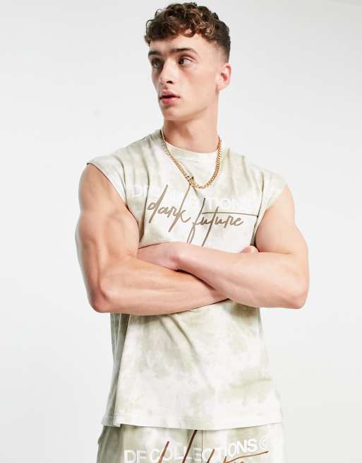 ASOS - Dark Future - Oversized hemd met geborduurd logo in bruin met wassing