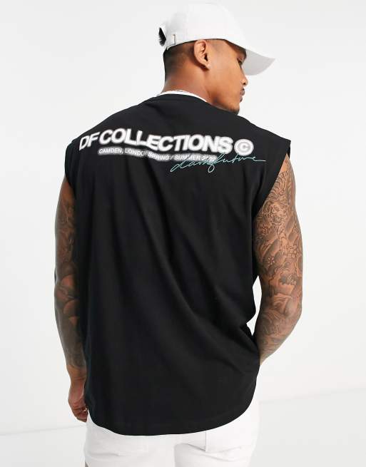 ASOS - Dark Future - Oversized hemd met ronde zoom en geborduurde logo's in zwart, 3 van 4