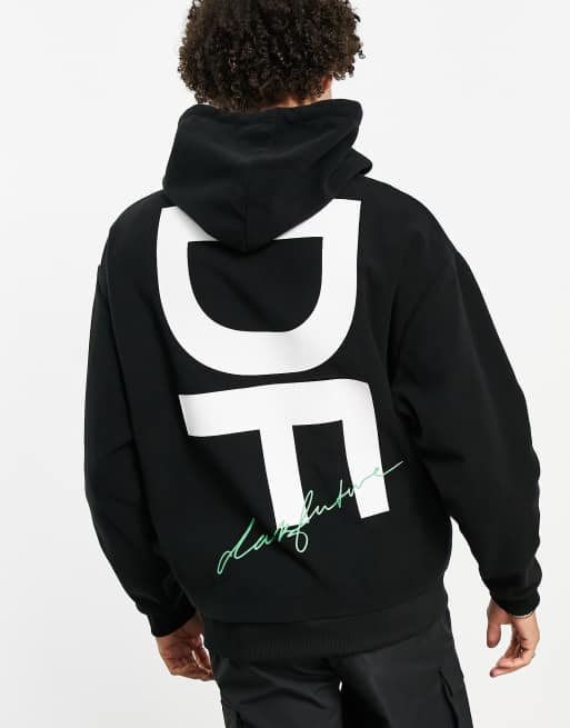 ASOS Dark Future oversized hoodie in polar fleece with large back print ...