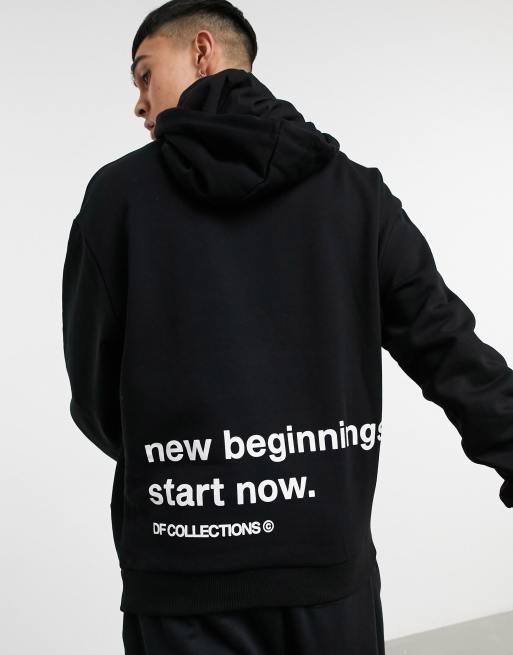 Slogan Printed Oversized Hoodie And Legging Set