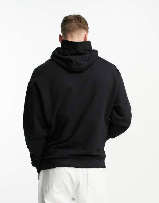 ASOS Dark Future oversized hoodie with balaclava hood detail in black, 2 of 4