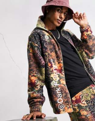 Oversized Tapestry Floral Print Hoodie