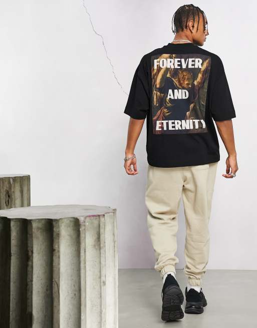 ASOS Dark Future - Oversized T-shirt met grafische print op de achterkant in zwart