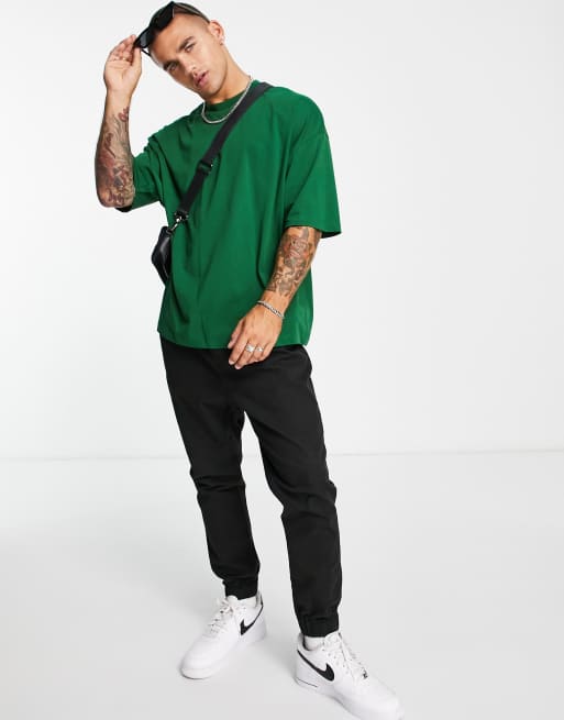 ASOS Dark Future - Oversized T-shirt met logoprint op de achterkant in donkergroen, 3 van 4