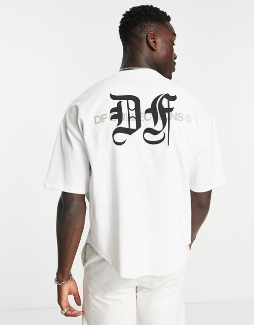 ASOS Dark Future oversized t-shirt with dipped hems and gothic style ...