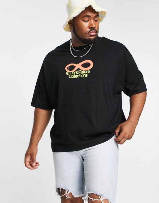 ASOS Design Oversized T-Shirt with Grateful Dead Print in Black