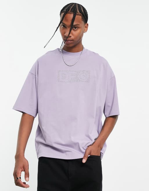 PURPLE BRAND Oversize Textured Inside Out Graphic T-Shirt