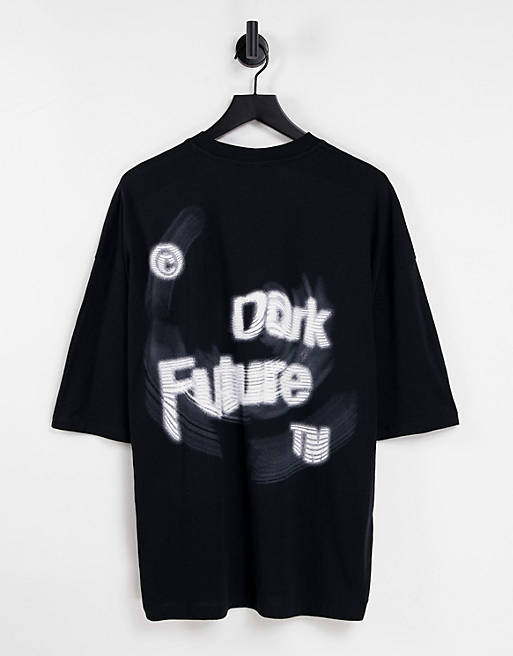 T-Shirts & Vests Future oversized t-shirt with warped logo print in black 