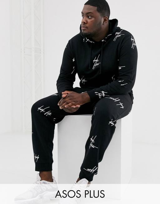 ASOS DESIGN –Plus - Czarny komplet z nadrukiem logo "Dark Future" na całej powierzchni, 3 z 3