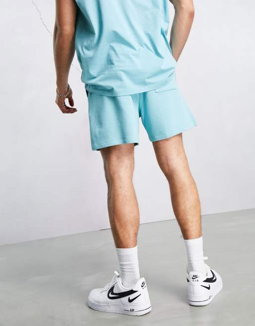 ASOS Dark Future - Ruimvallend short met grafische logoprint in blauw, deel van co-ord set, 2 van 4