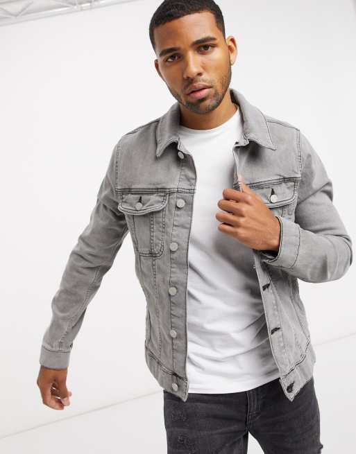 Asos grey hot sale denim jacket