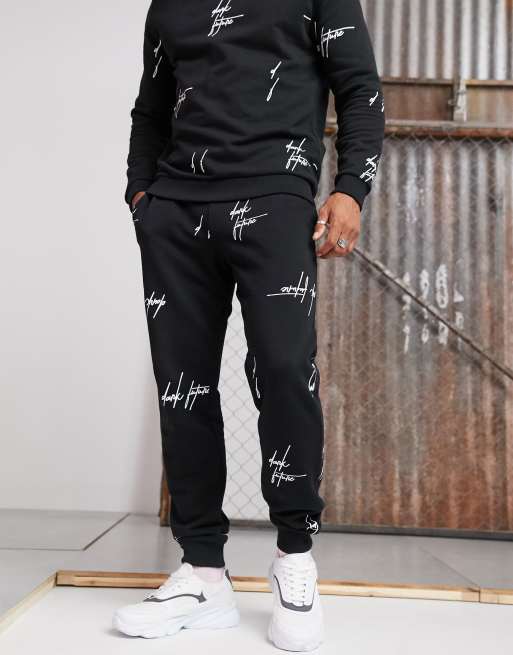 ASOS DESIGN - Combi-set in zwart met dark future-logoprint, 3 van 3