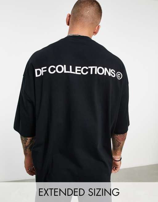 ASOS Dark Future - Sort oversized T-shirt med logoprint