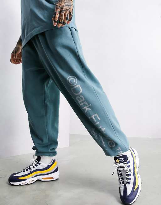 ASOS Dark Future – Szare joggersy oversize z odblaskowym logo, część zestawu, 3 z 4