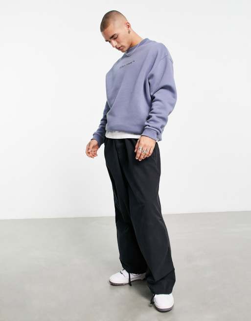 ASOS Dark Future – Szaroniebieska bluza oversize z kwiatową grafiką, 4 z 4