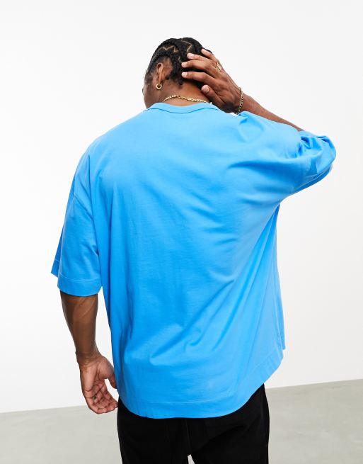 ASOS - Dark Future - T-shirt oversize blu con stampa del logo sul petto, 2 di 4