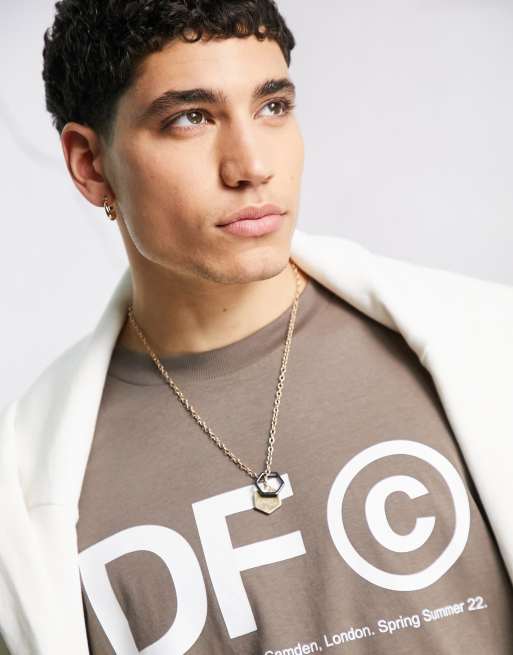 ASOS - Dark Future - T-shirt oversize marrone cioccolato con stampa del logo in coordinato, 3 di 4