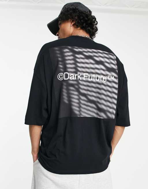 Asos Dark Future T Shirt Oversize Nera Con Grafica Sul Retro Asos