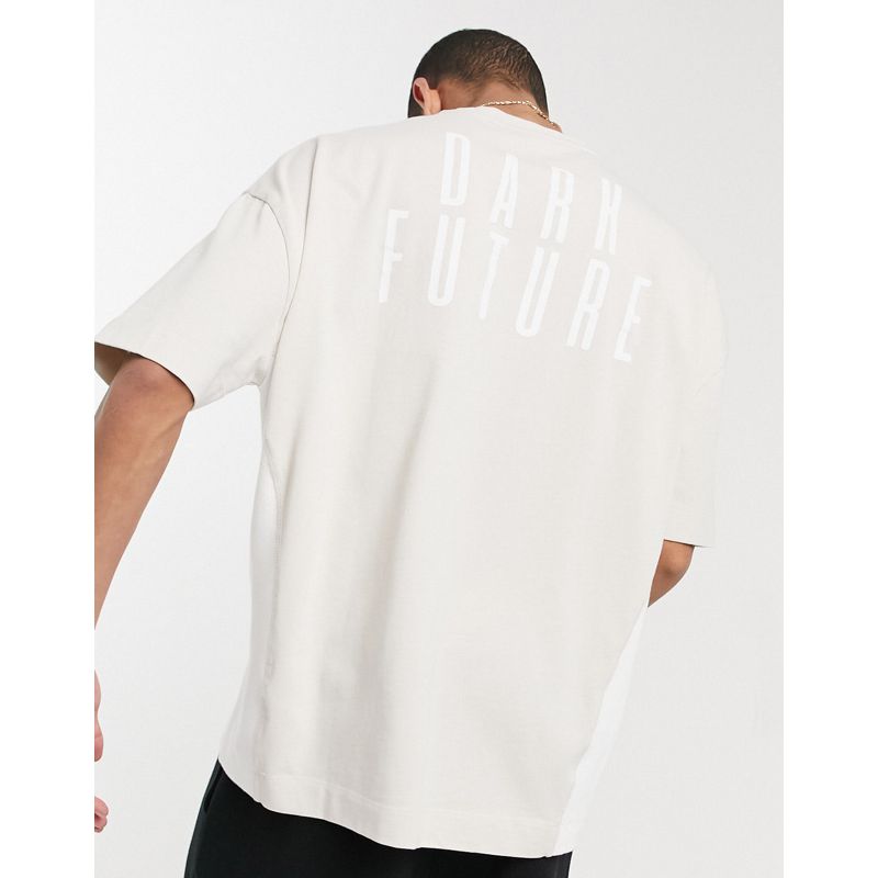 T-shirt stampate T-shirt e Canotte Dark Future - T-shirt oversize pesante con logo Dark Future e inserti a coste lavaggio acido