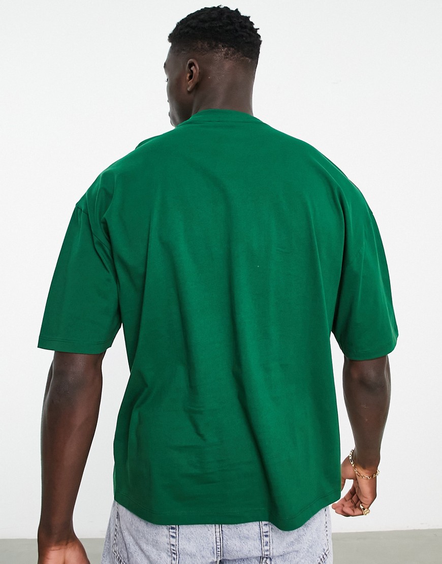 T-shirt oversize verde scuro con stampa del logo sul davanti - ASOS DESIGN T-shirt donna  - immagine1