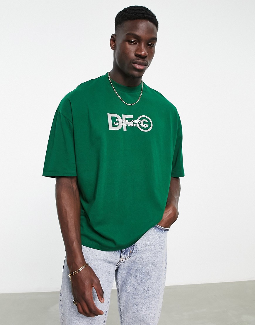 T-shirt oversize verde scuro con stampa del logo sul davanti - ASOS DESIGN T-shirt donna  - immagine3