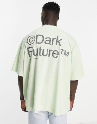 T-shirt super oversize verde chiaro con stampa del logo - ASOS DESIGN T-shirt donna  - immagine1