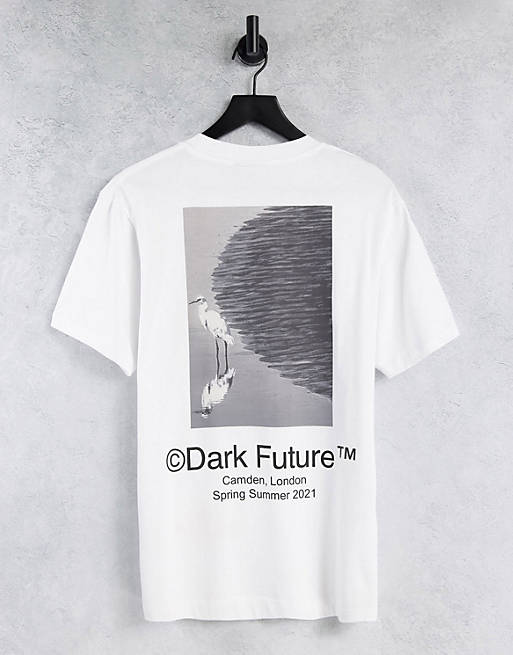 ASOS Dark Future t-shirt with logo and graphic prints in white