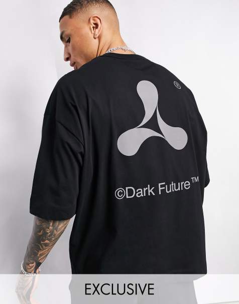 ASOS Dark Future x Cream - Oversized sort T-shirt med reflekterende logoprint på ryggen - Del af sæt - view 1