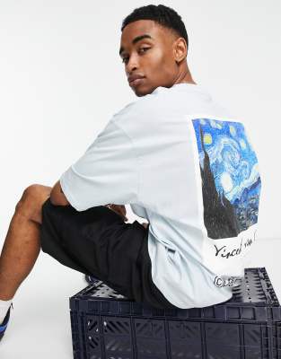 Dark Future x Vincent Van Gogh - T-shirt oversize blu con stampa grande sul retro - ASOS DESIGN T-shirt donna  - immagine1