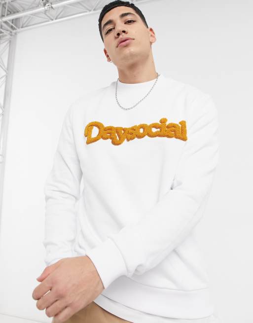 ASOS Day Social - Felpa con logo in spugna