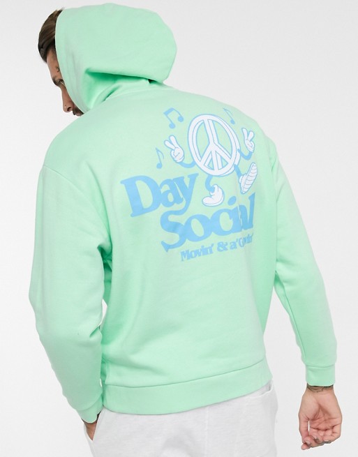 ASOS Daysocial oversized hoodie with hood insert detail and logo