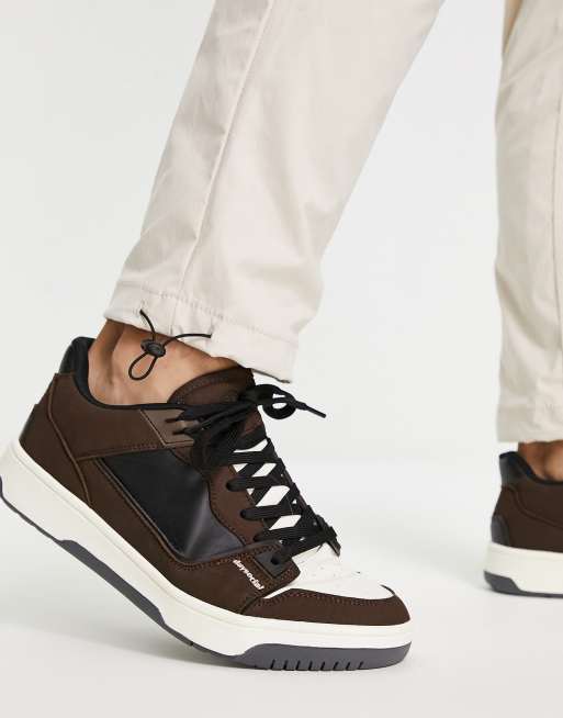 ASOS Day Social retro sneakers in brown and white with black laces, 2 of 4