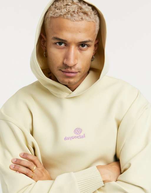 ASOS - Day Social - Sweat à capuche oversize imprimé Daysocial - Jaune